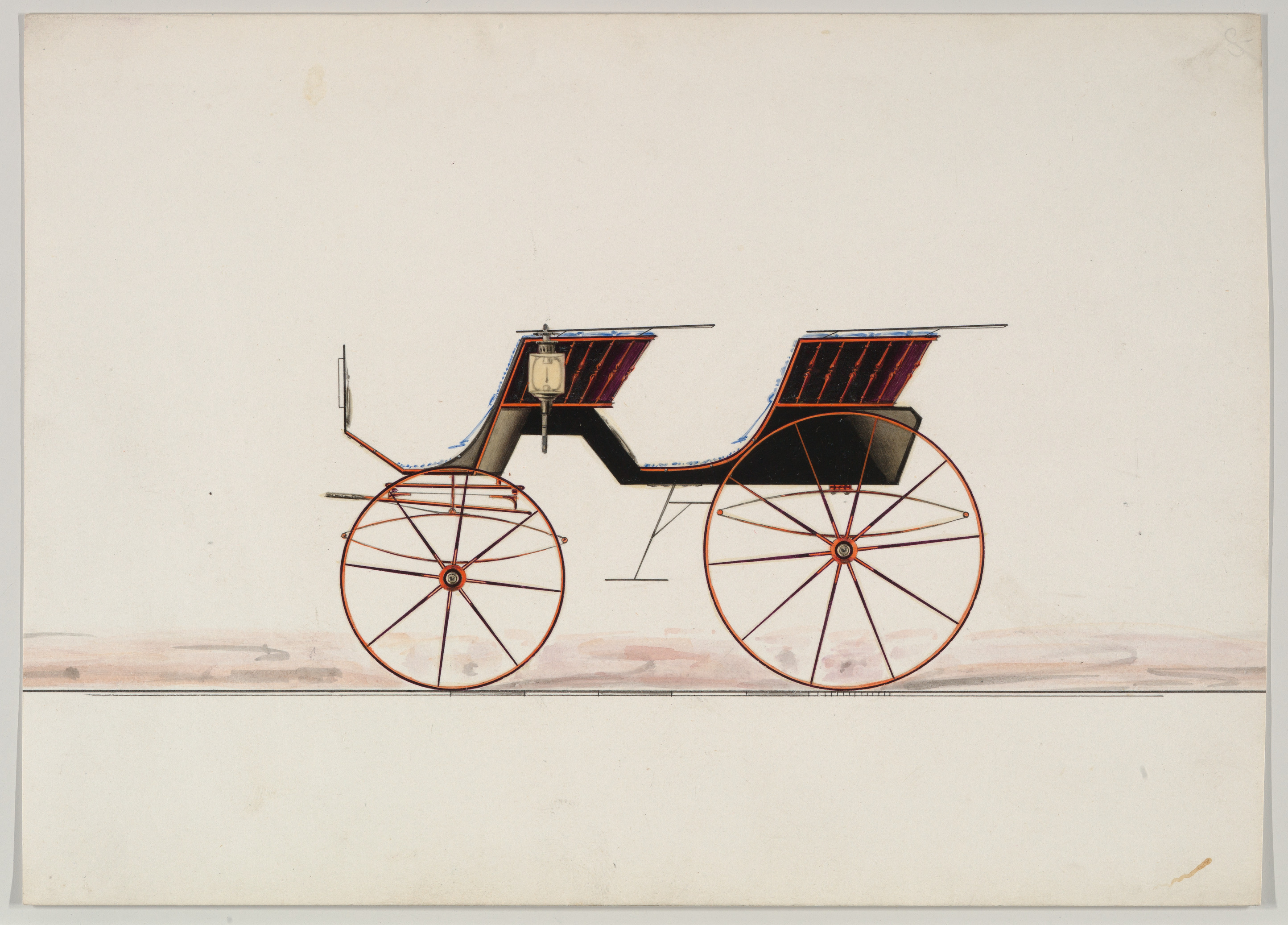 Vintage Horse Carriage Design Drawing