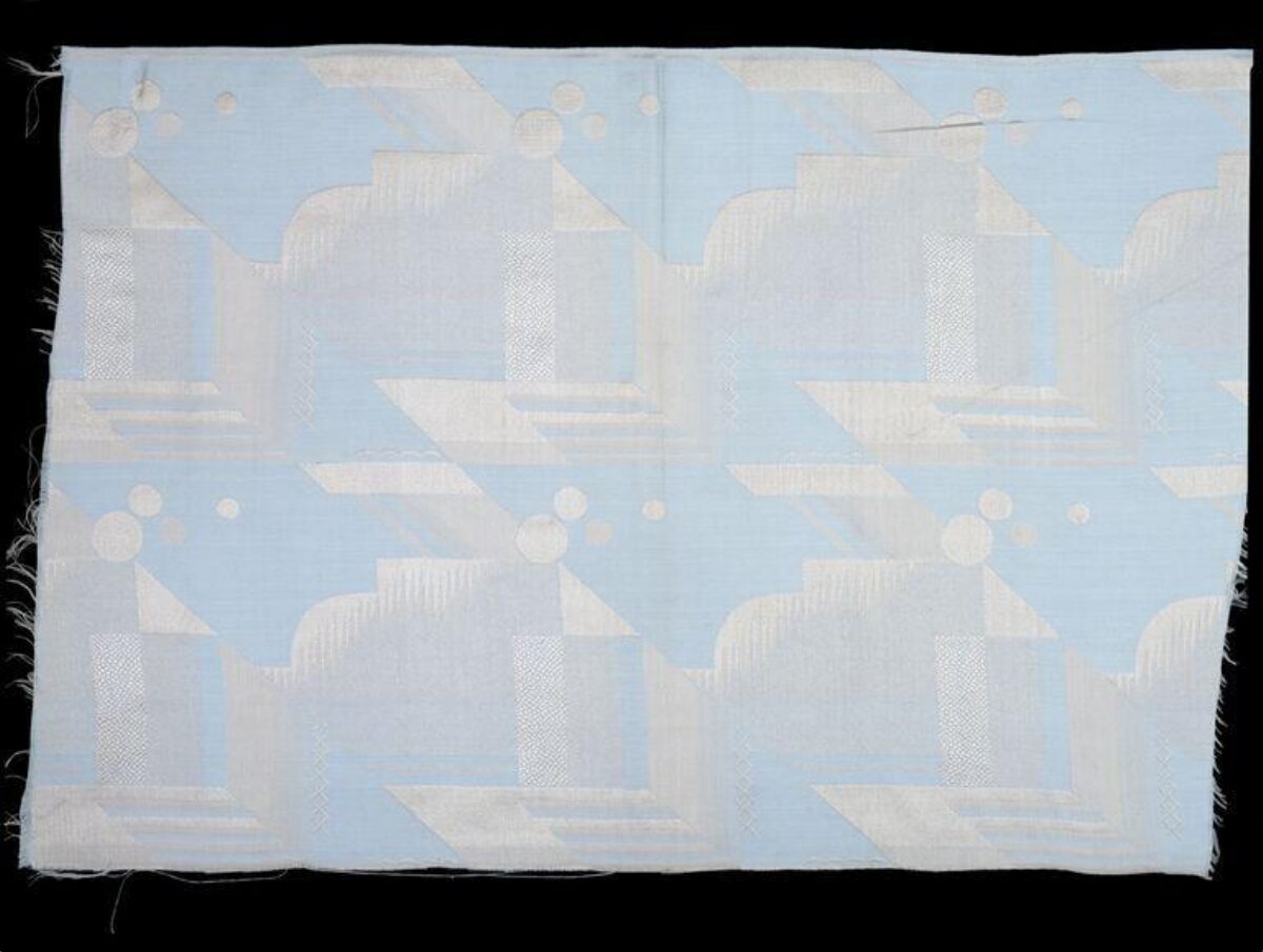 Light Blue Geometric Woven Textile