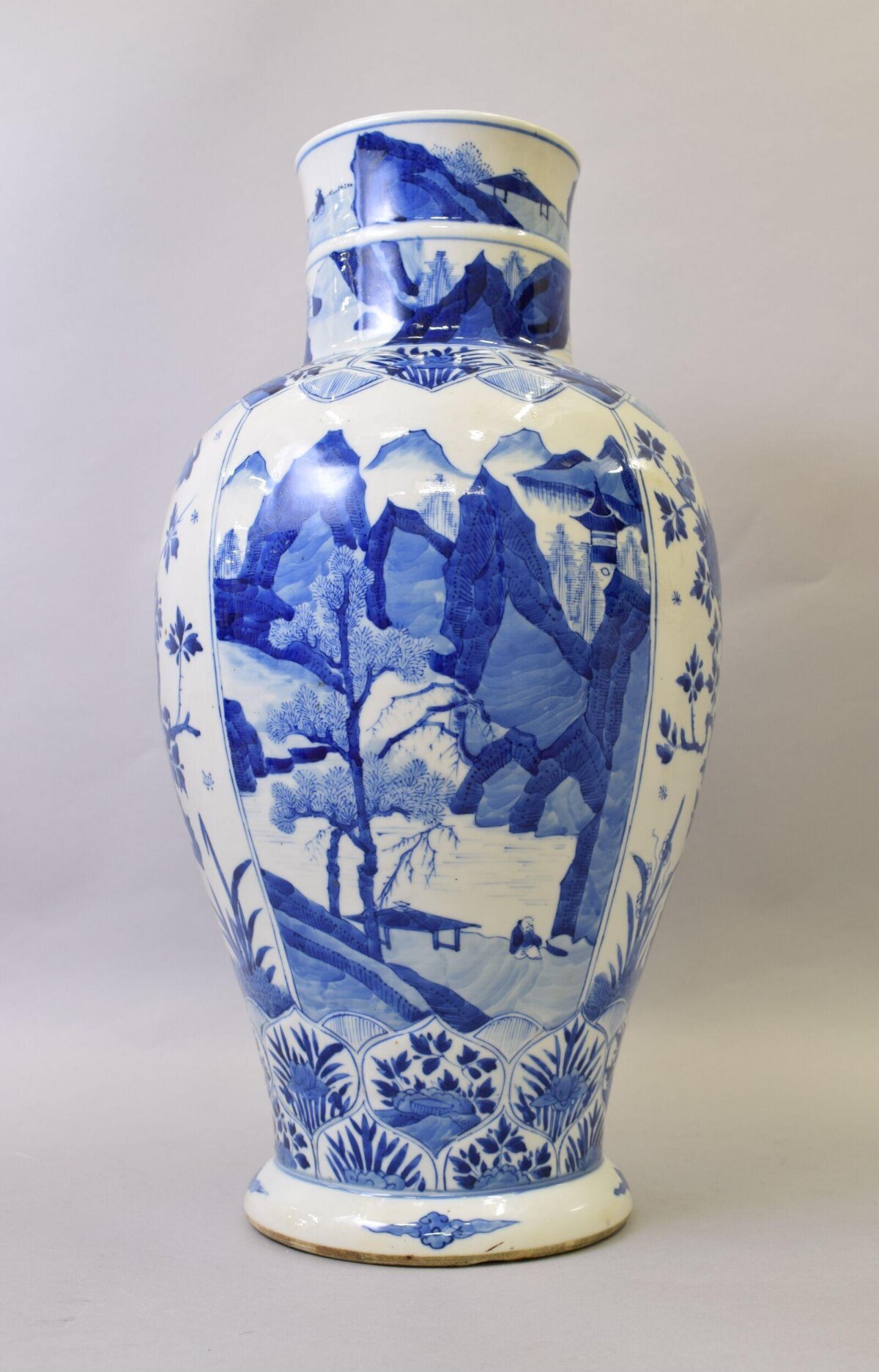 Chinese Blue and White Landscape Vase