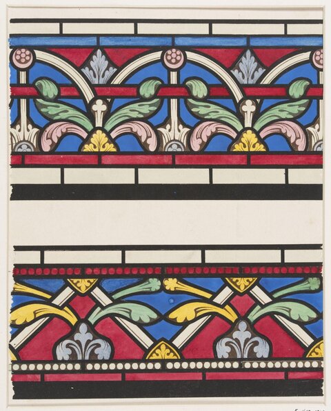 Two Gothic Stained Glass Border Designs