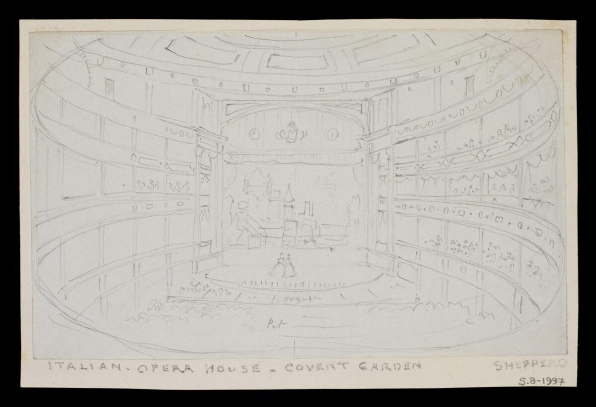 Sketch of Italian Opera House Covent Garden