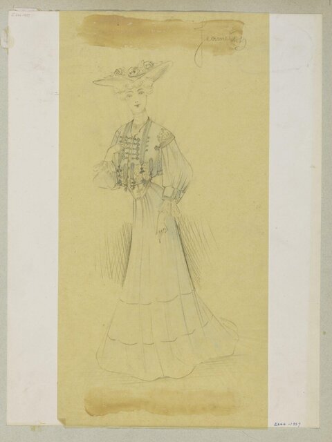 Pencil Sketch of 1900s Women's Fashion