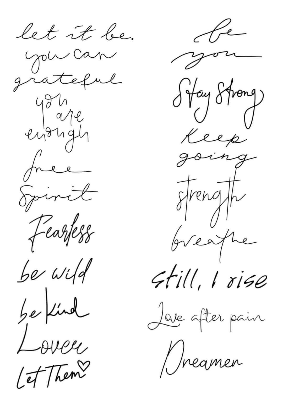 Handwritten Positive Affirmation Quotes