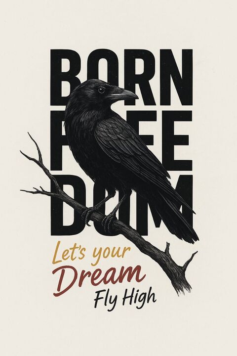 Motivational Crow Poster with Dream Slogan