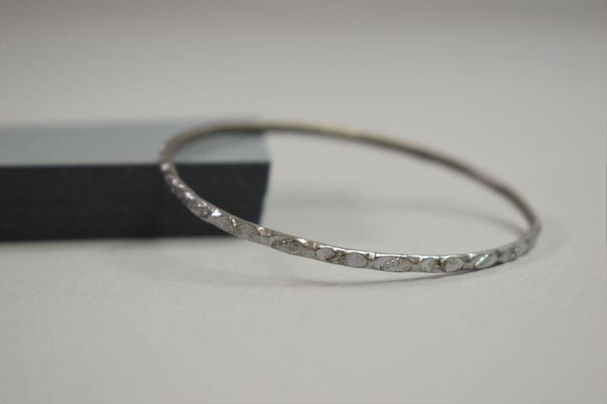 Handcrafted Hammered Silver Bangle