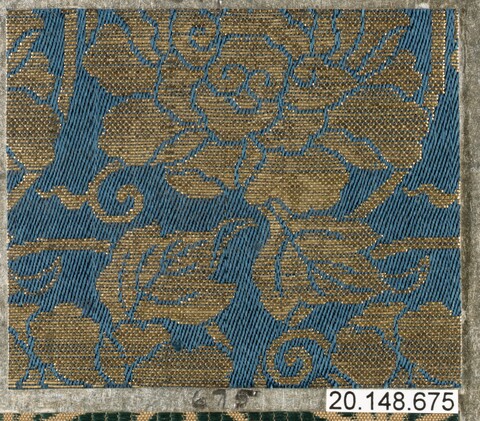Blue and Gold Woven Textile Sample
