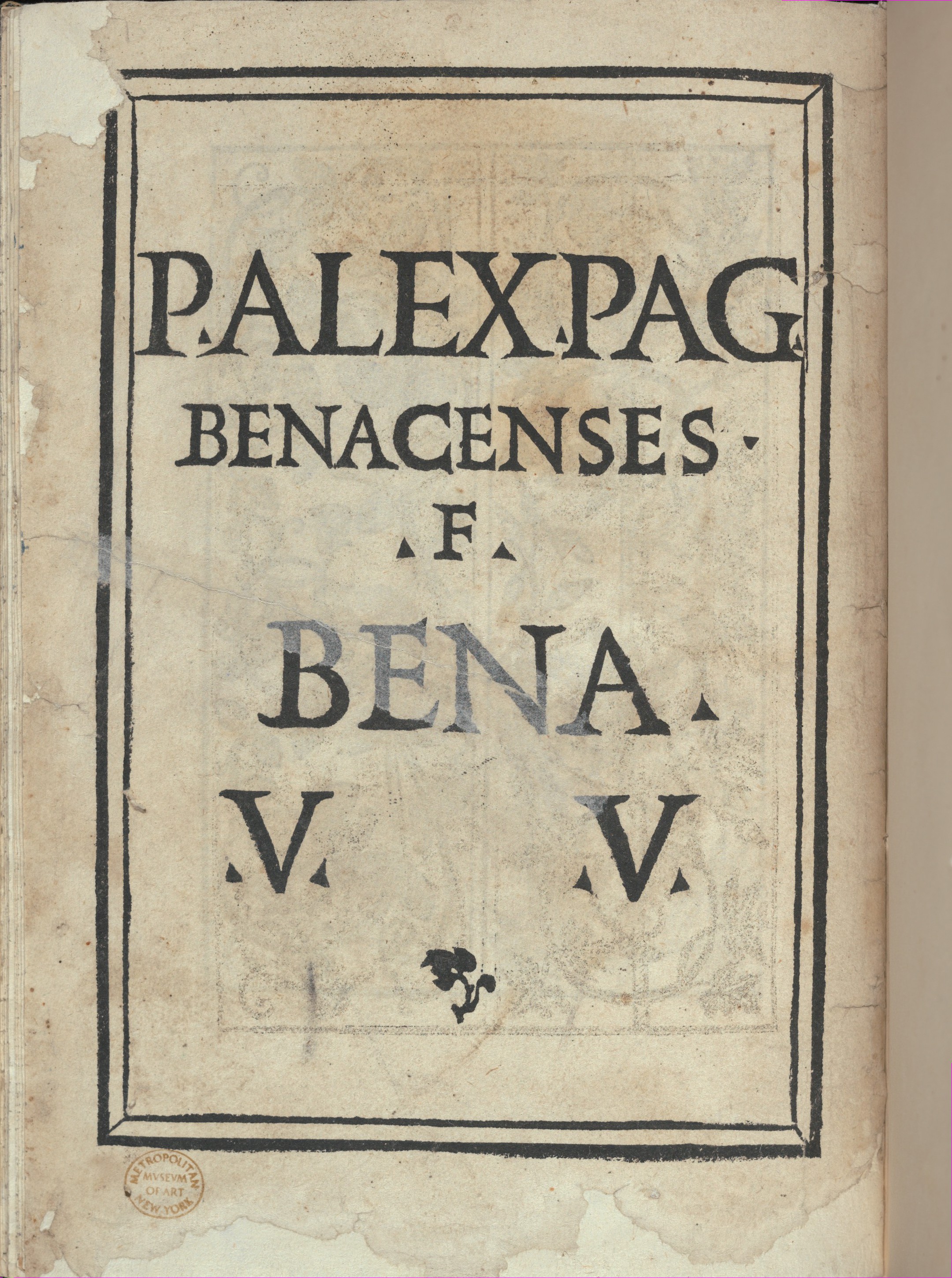 Early Printed Antique Book Title Page