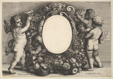Cherub Decorated Blank Oval Portrait Frame