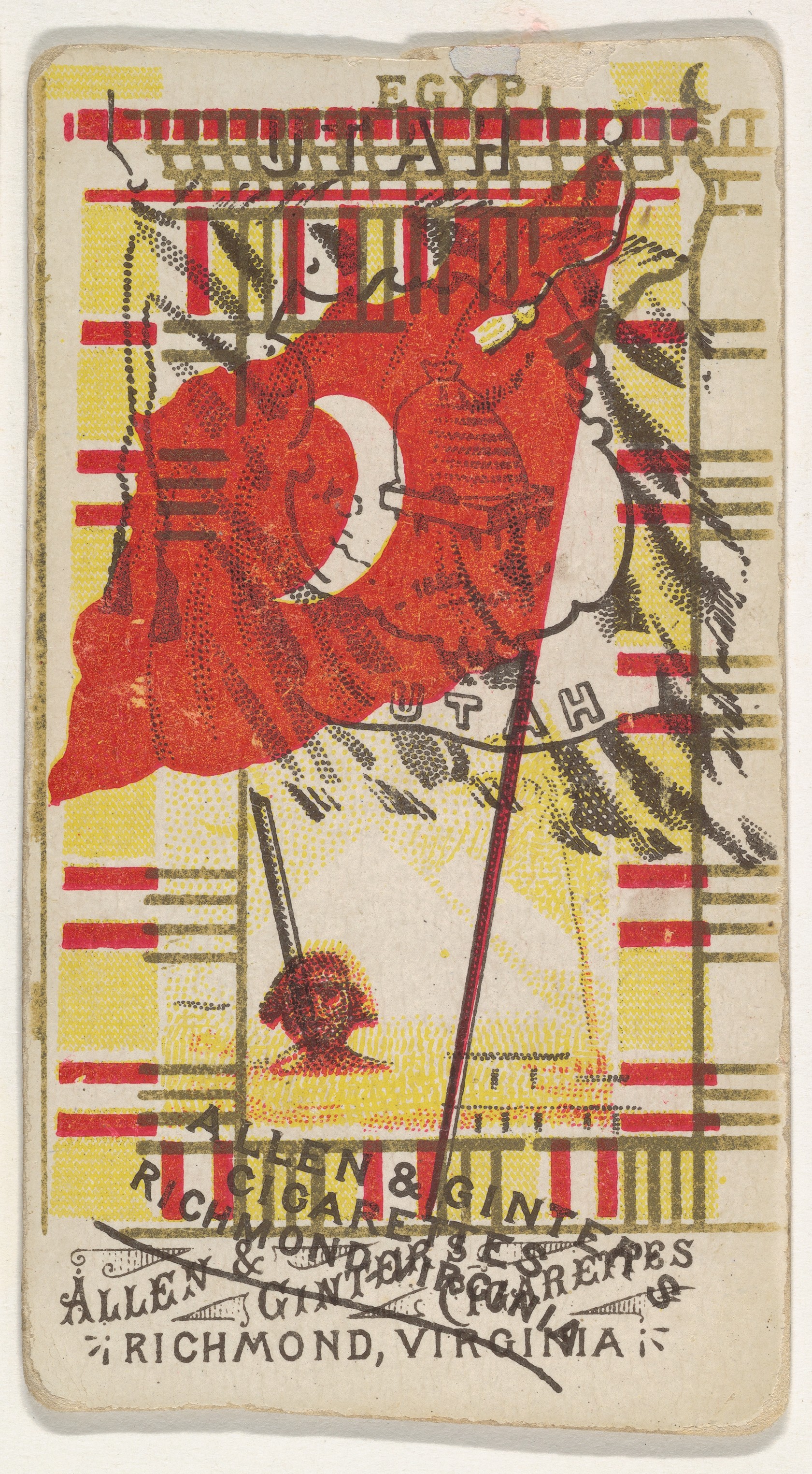 Vintage Egyptian Flag Tobacco Card