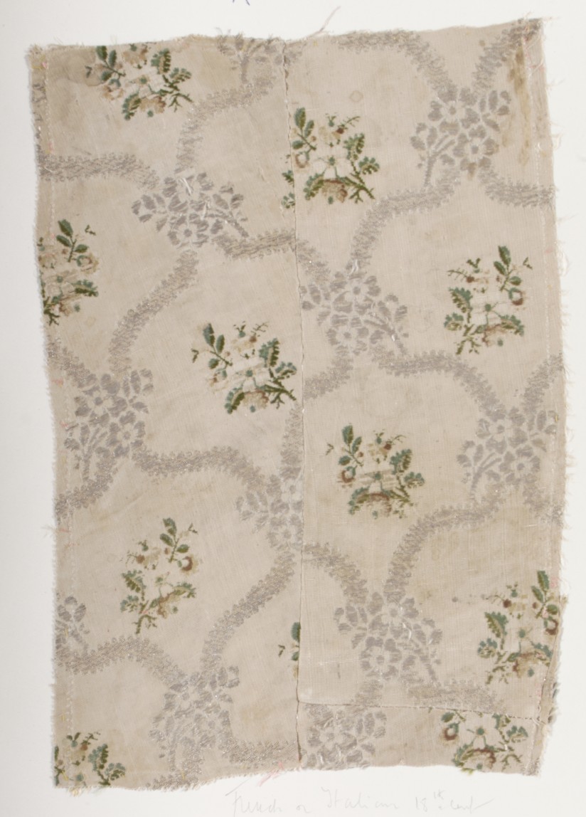18th Century Floral Textile Fragment