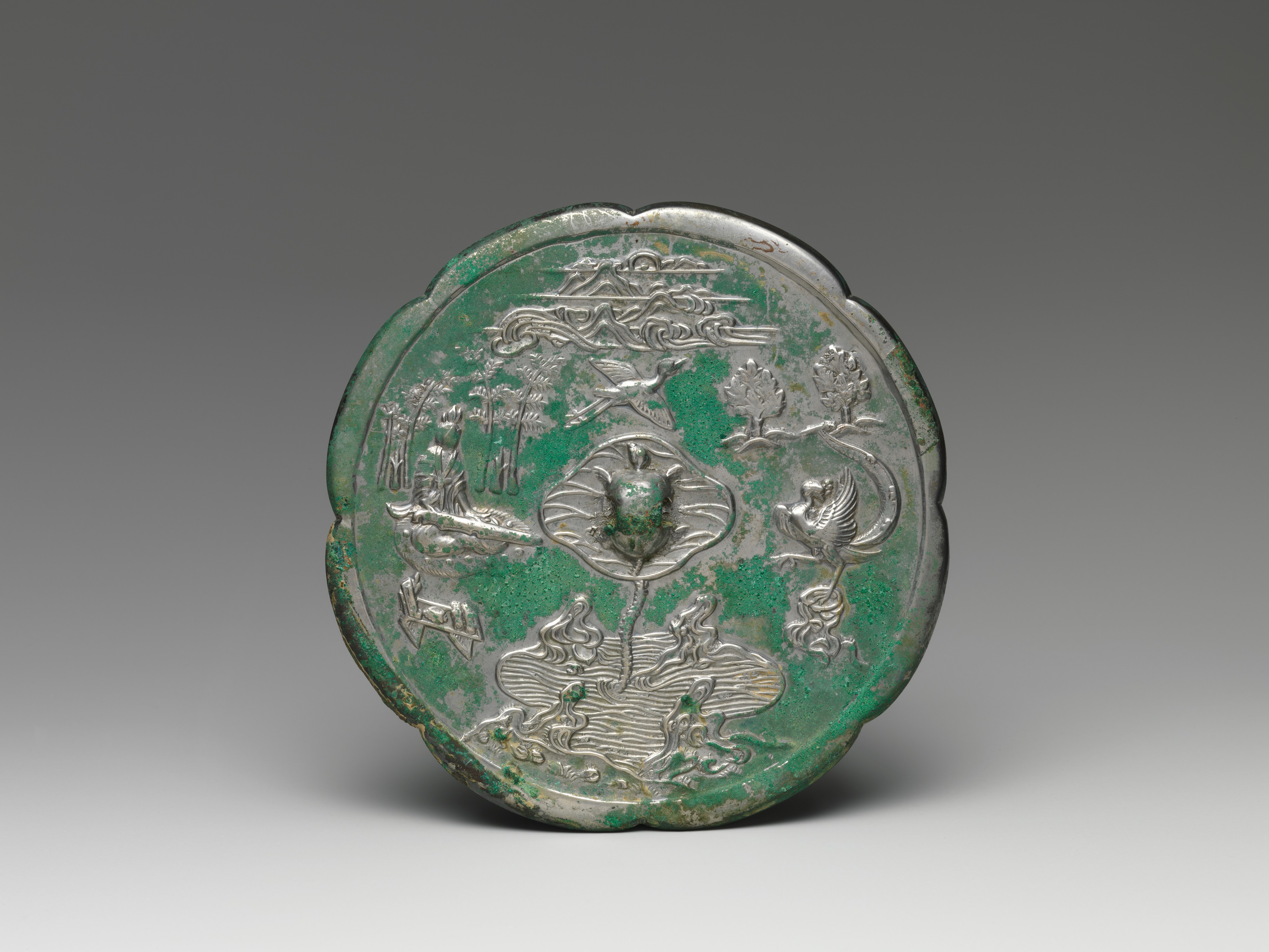 Ancient Chinese Patterned Bronze Mirror