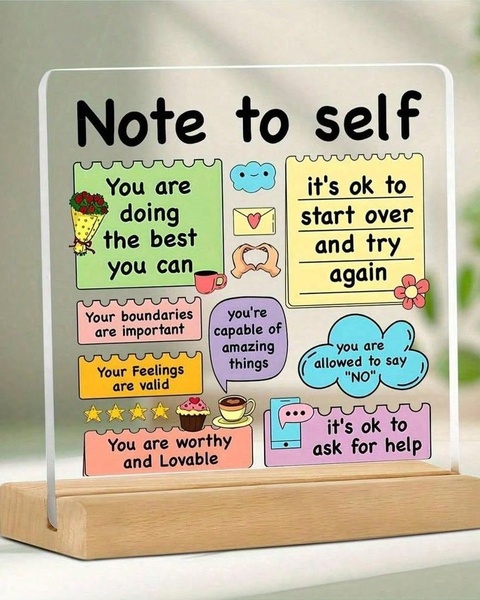 Note to Self Affirmation Desk Plaque