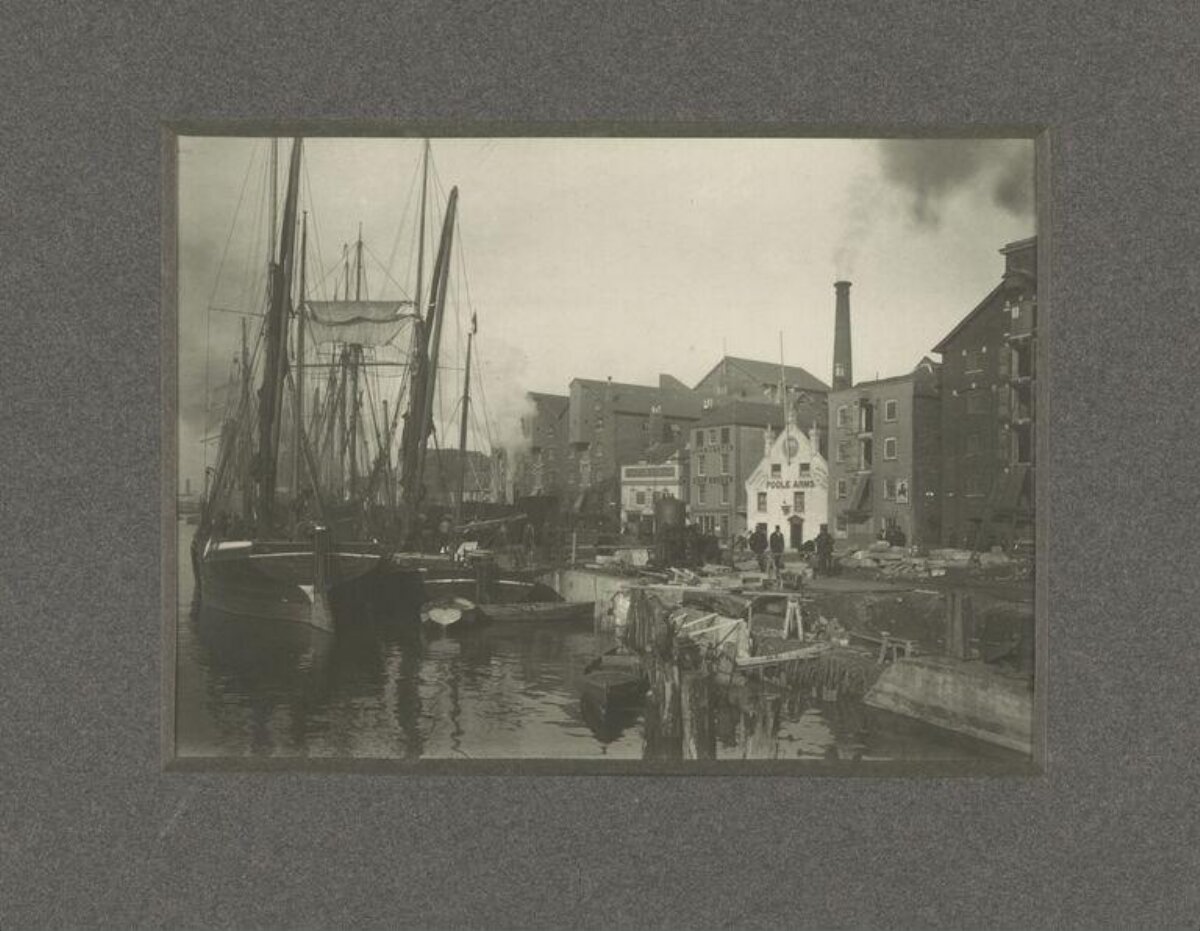 Vintage Poole Quay Harbor View