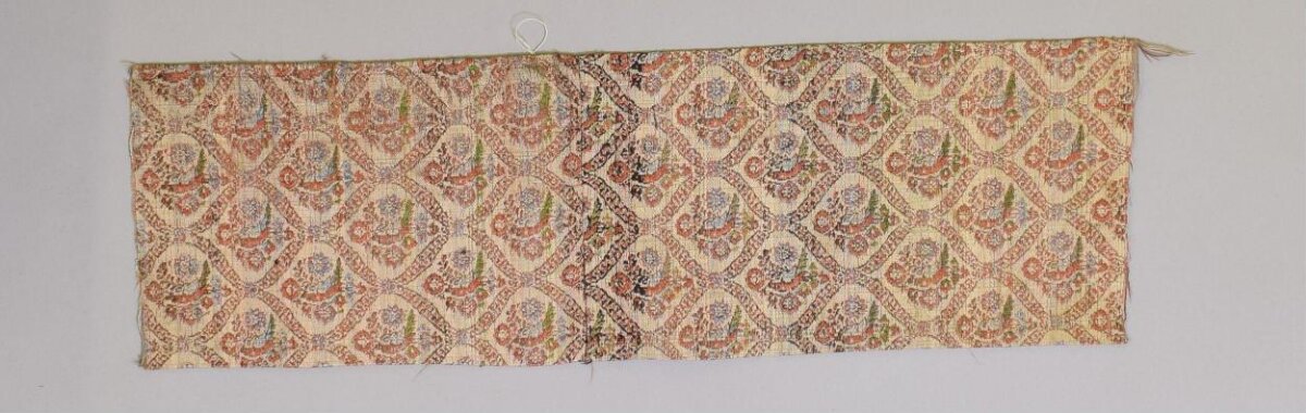 Antique Floral Pattern Textile Fragment