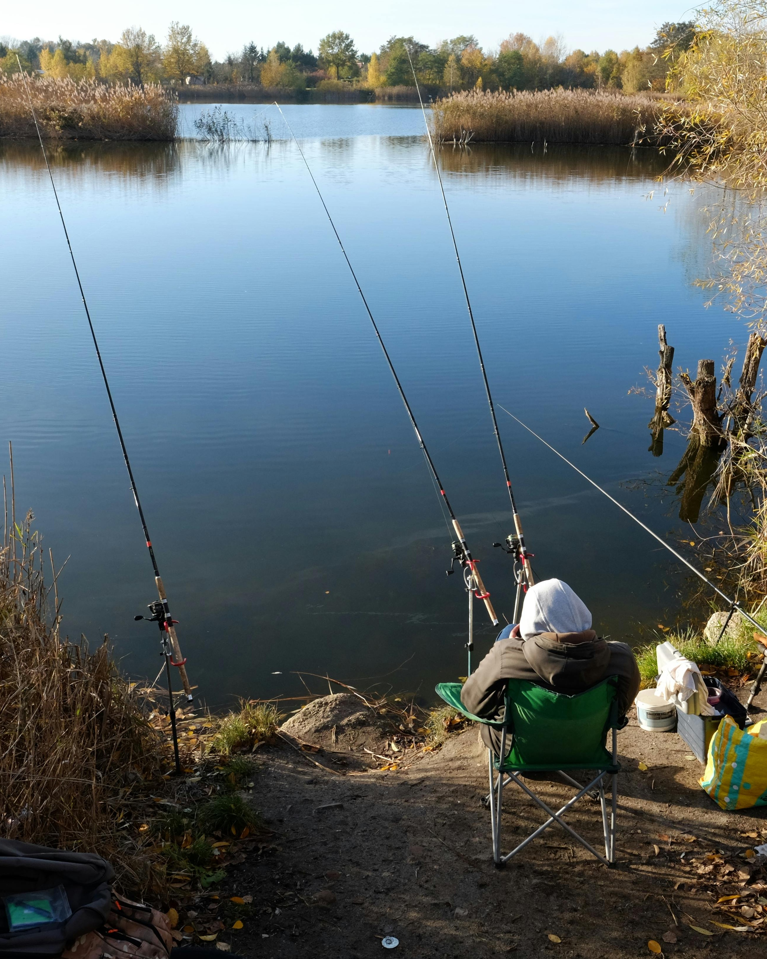 Autumn Lakeside Fishing