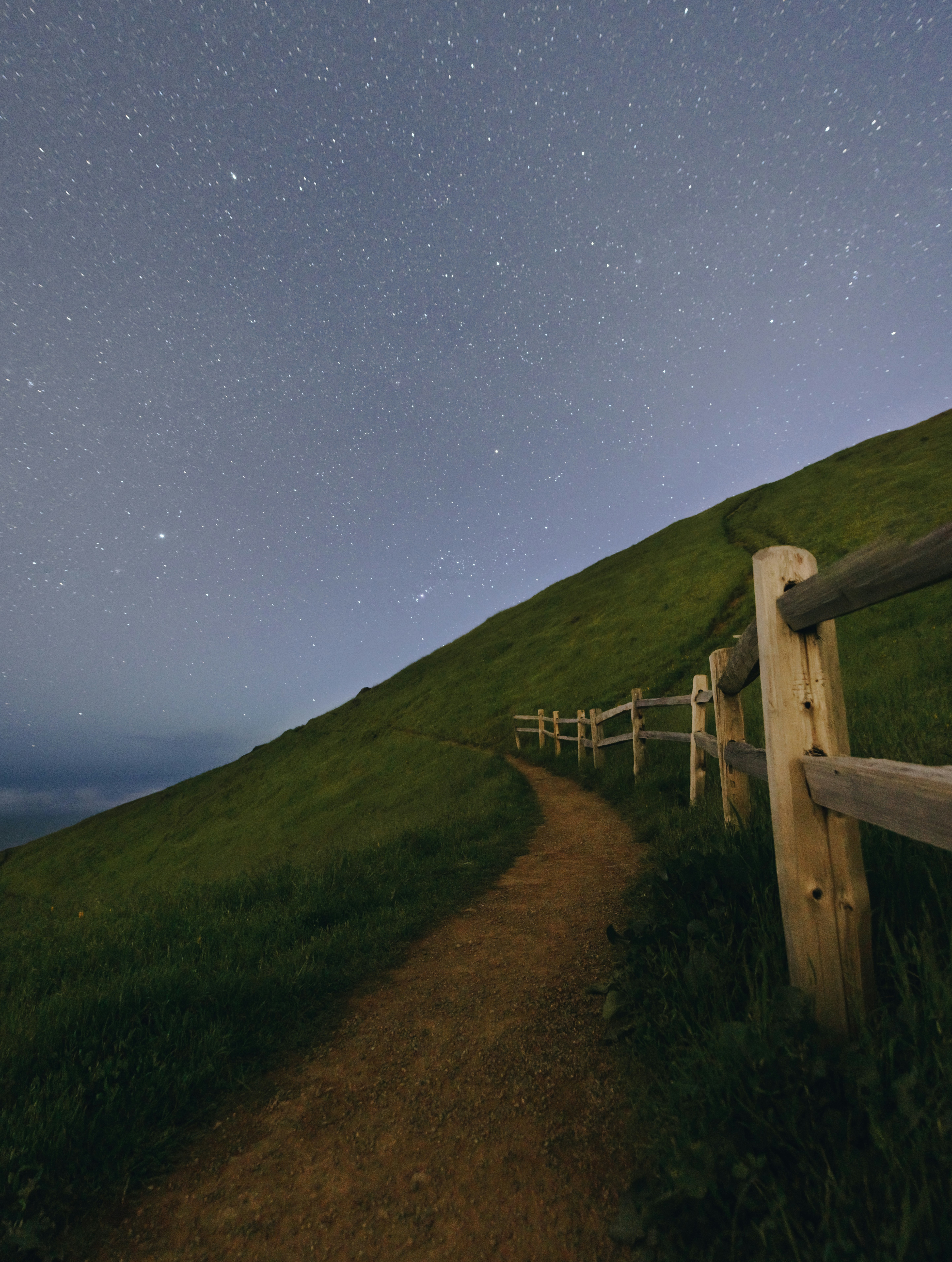 Starry Night Hillside Path