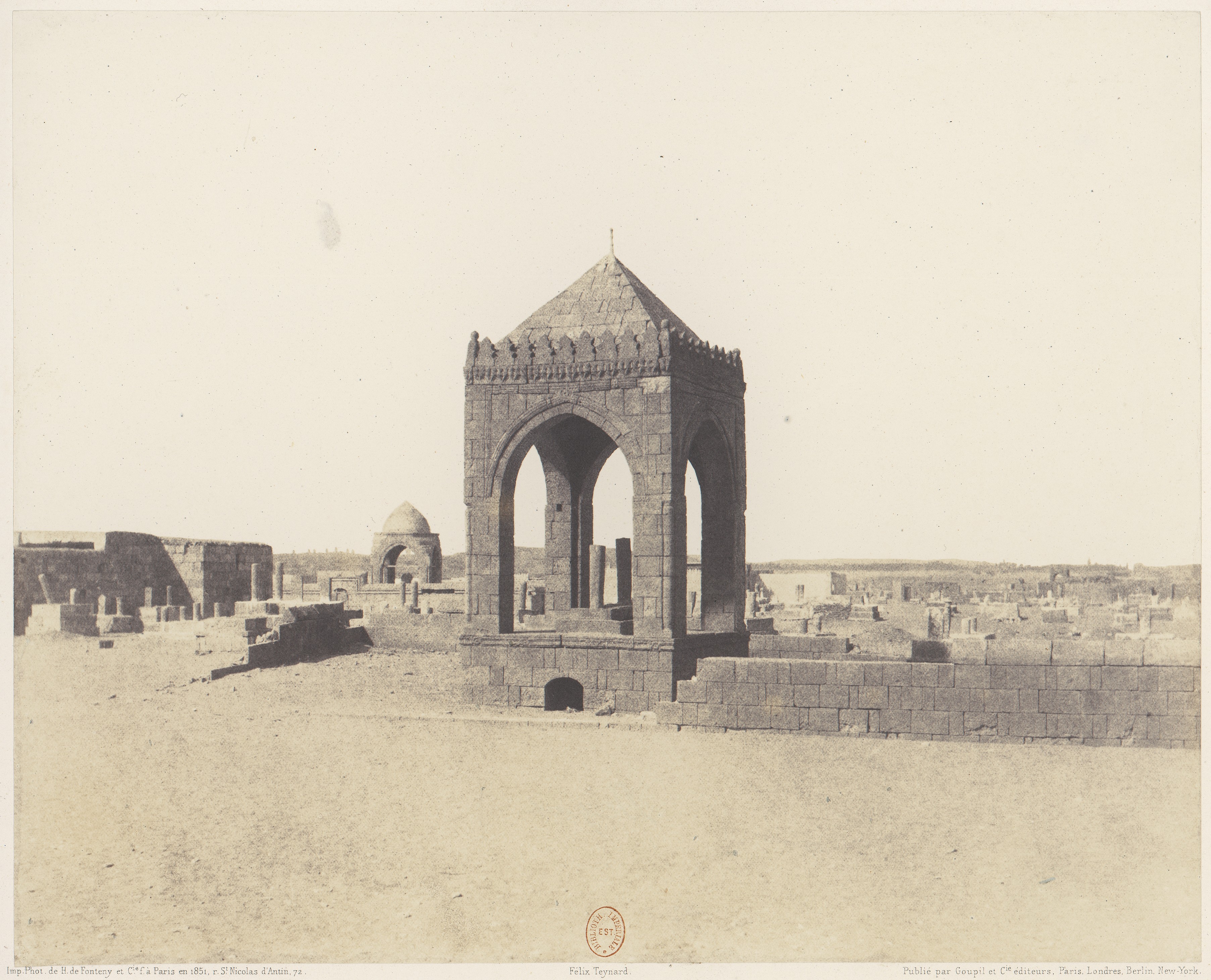 Ancient Stone Pavilion in Desert Ruins