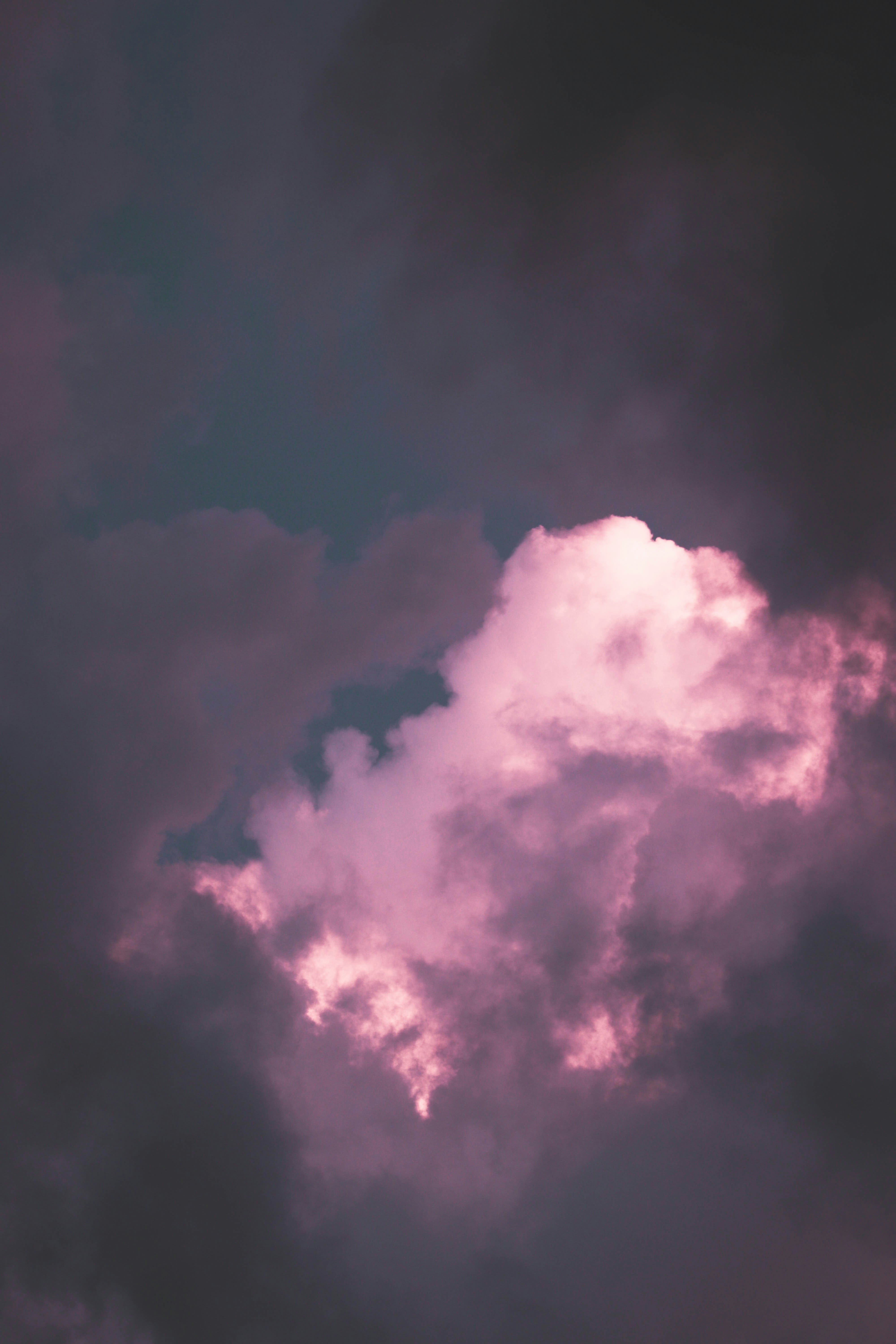 Pink Cloud Against Dark Sky