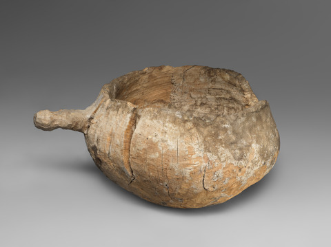 Ancient Handled Wooden Bowl