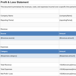Profit & Loss Statement