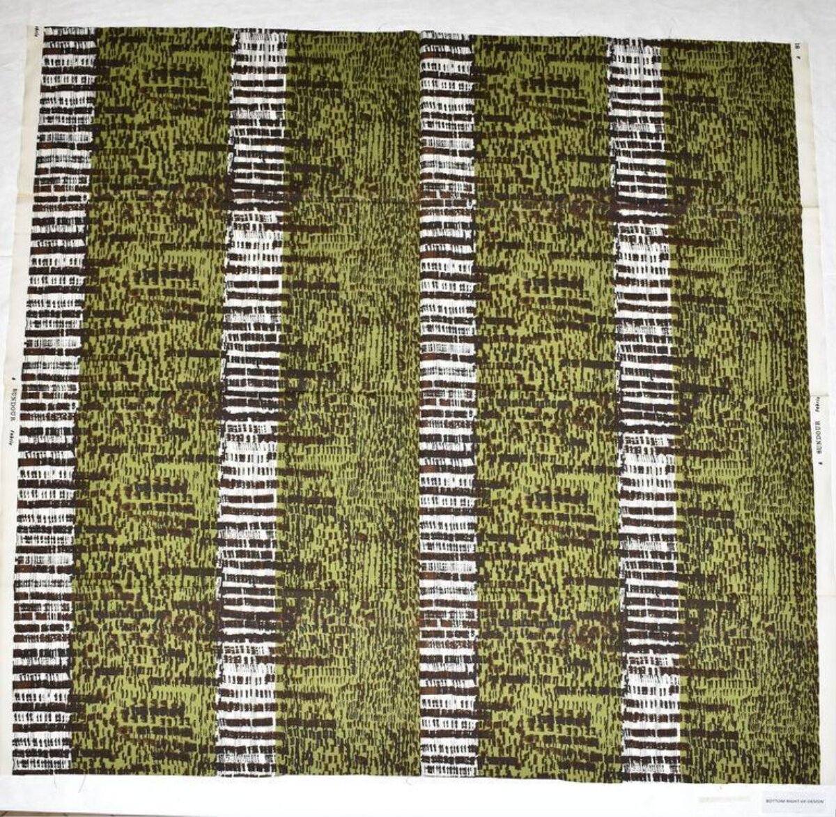 Vintage Green Striped Textile Pattern