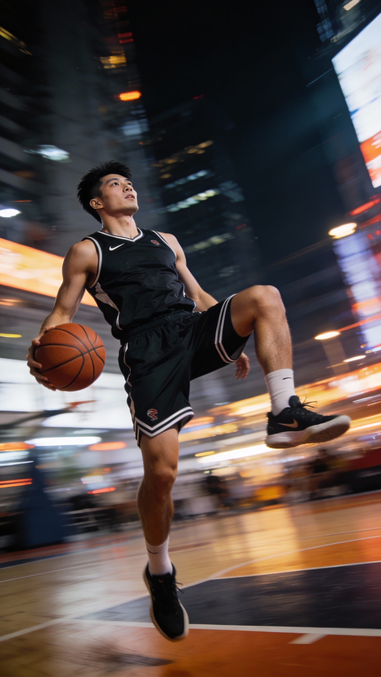 Basketball Player Mid-Air Jump