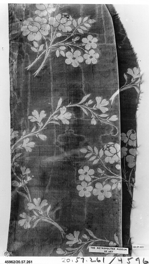 Antique Floral Woven Textile Fragment