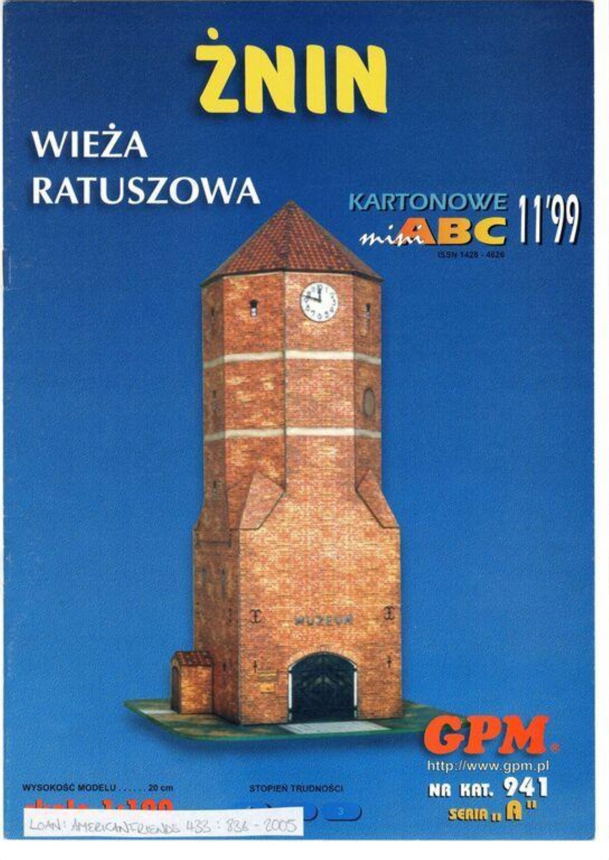 Żnin Town Hall Tower Paper Model Cover