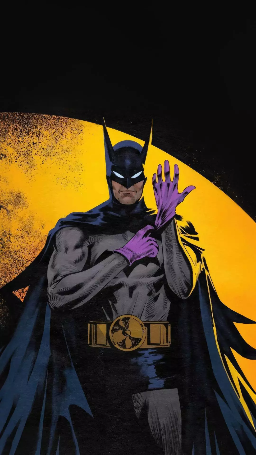 Batman Putting On Purple Gloves
