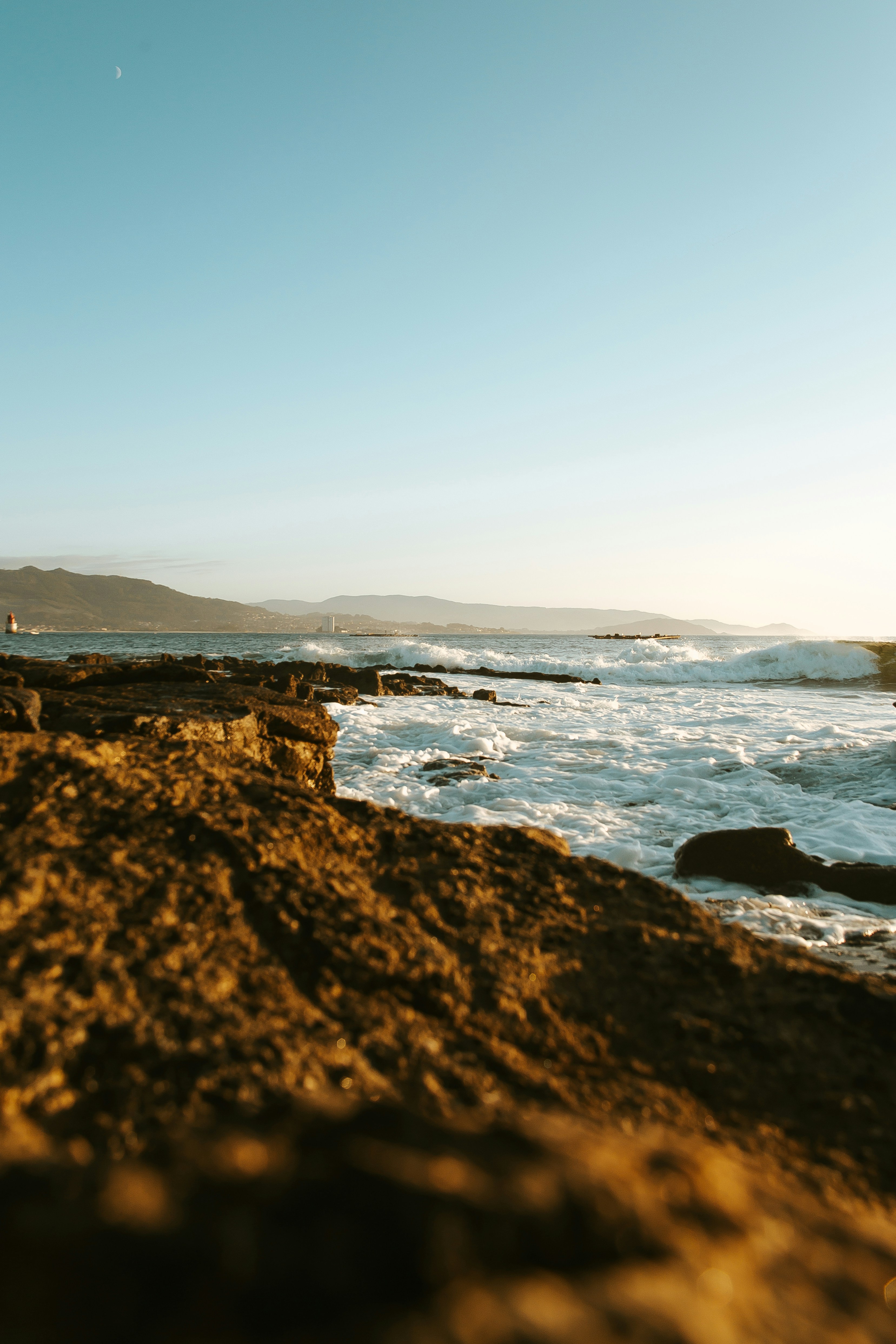 Golden Hour Rocky Coastal Seascape