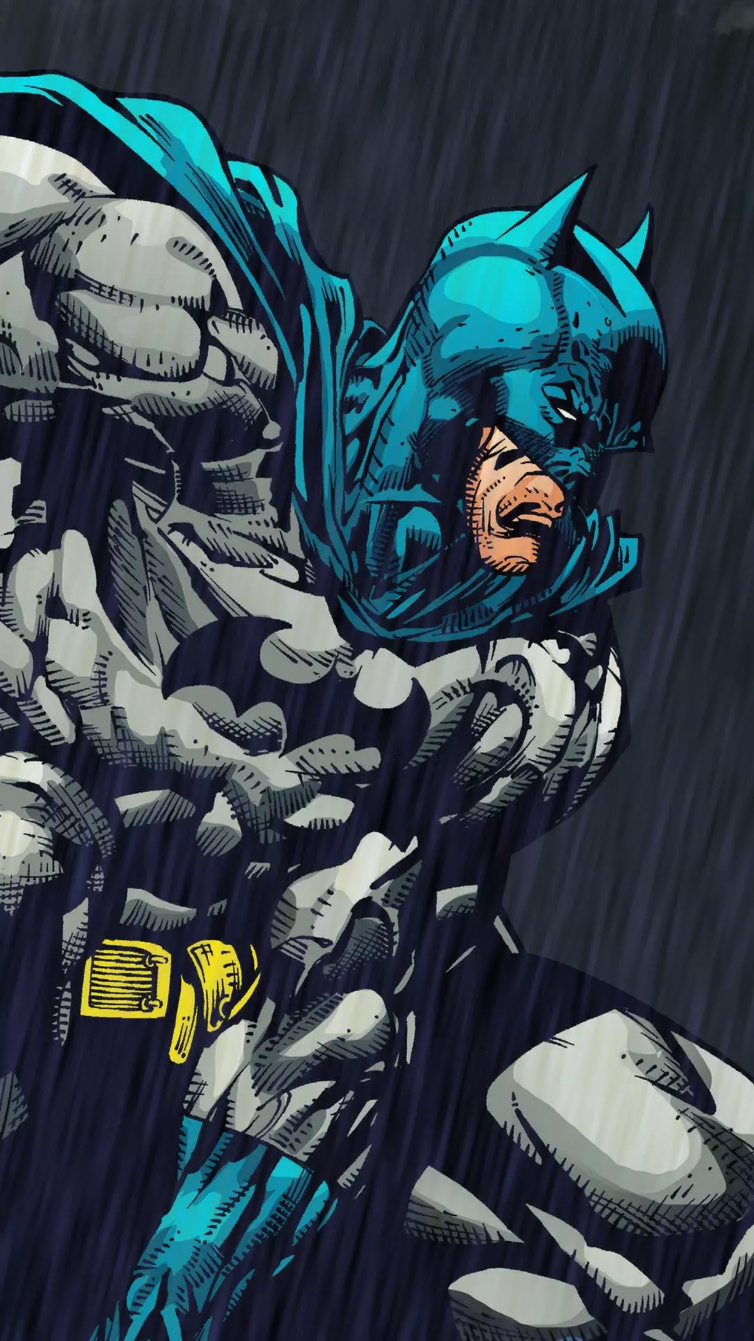 Comic Book Batman in Rain