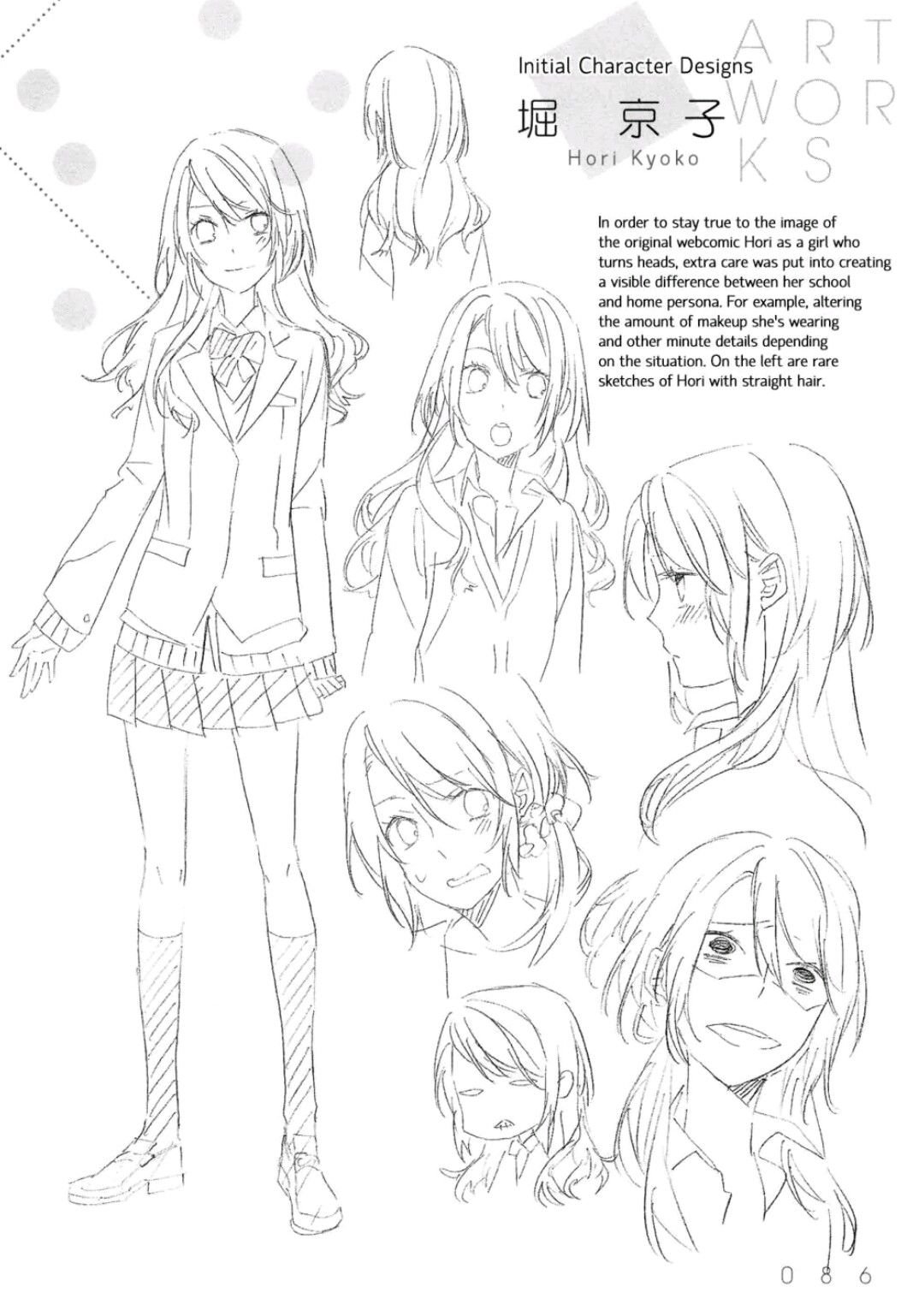 Hori Kyoko Initial Design Sketches