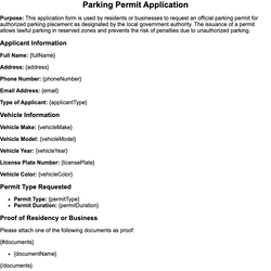 Parking Permit Application