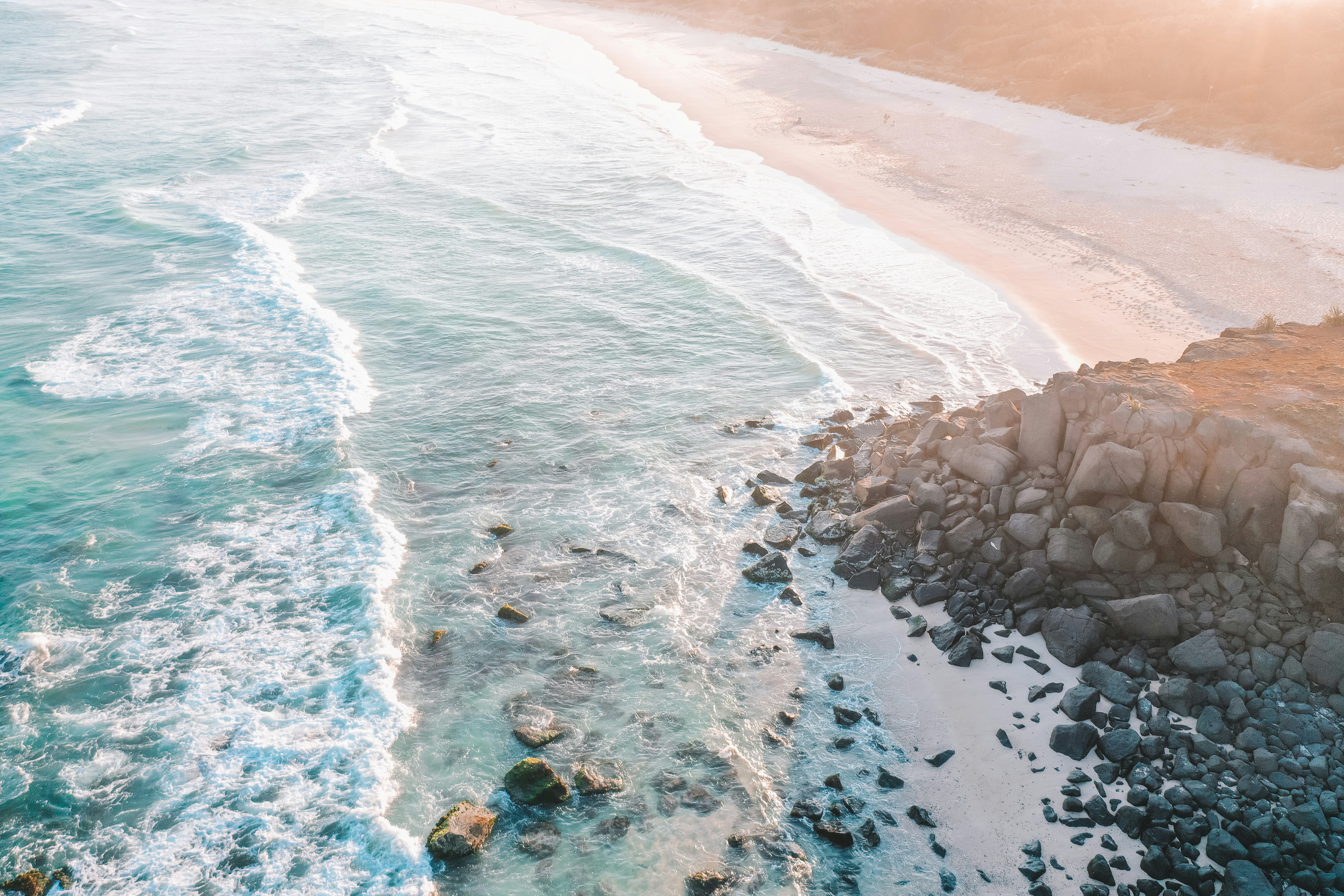 Rocky Coastal Beach at Sunset