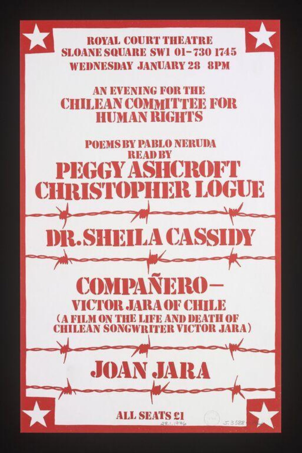 Chilean Human Rights Evening Event Poster