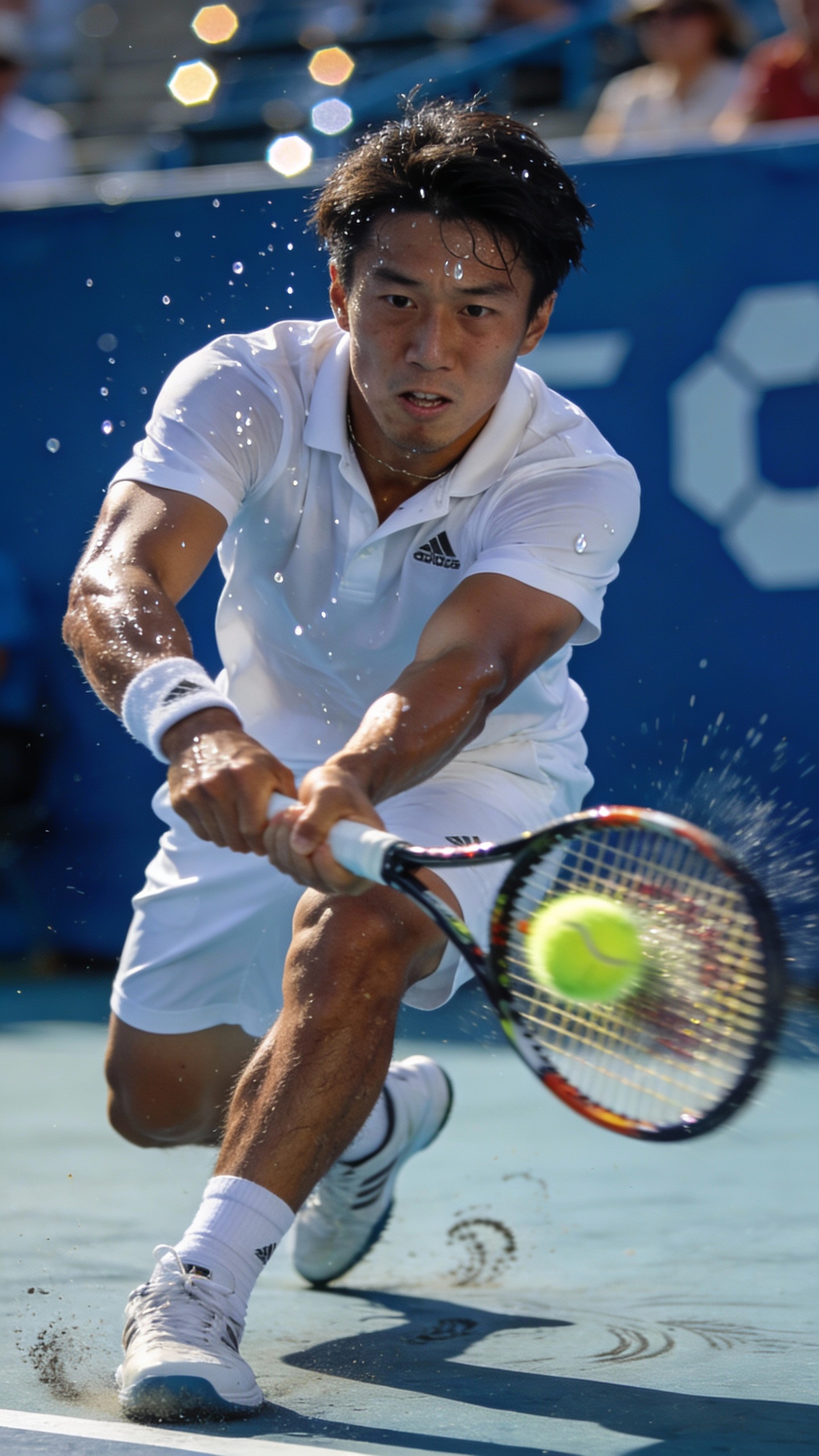 Tennis Player Hits Tennis Ball