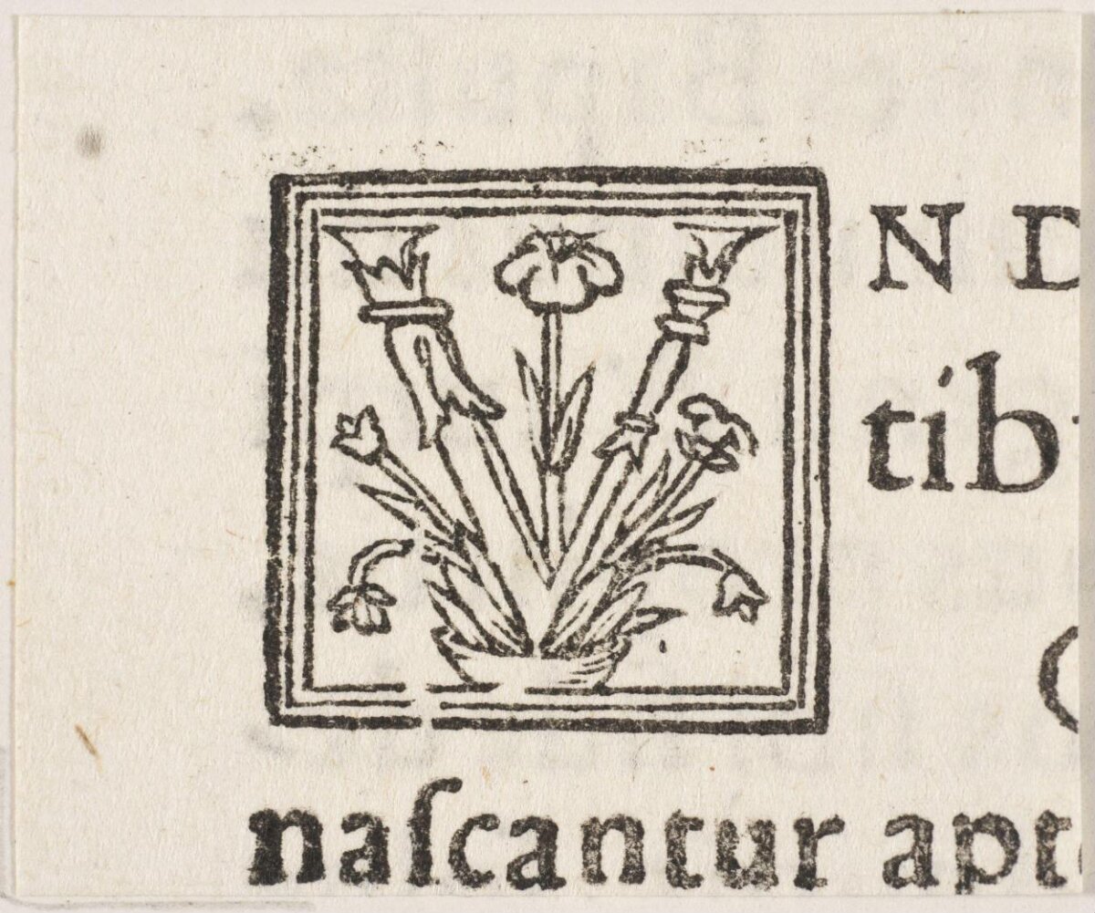 Woodcut Floral Printer's Device