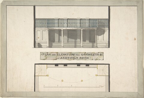 Orchestra Plan and Elevation for Assembly Room