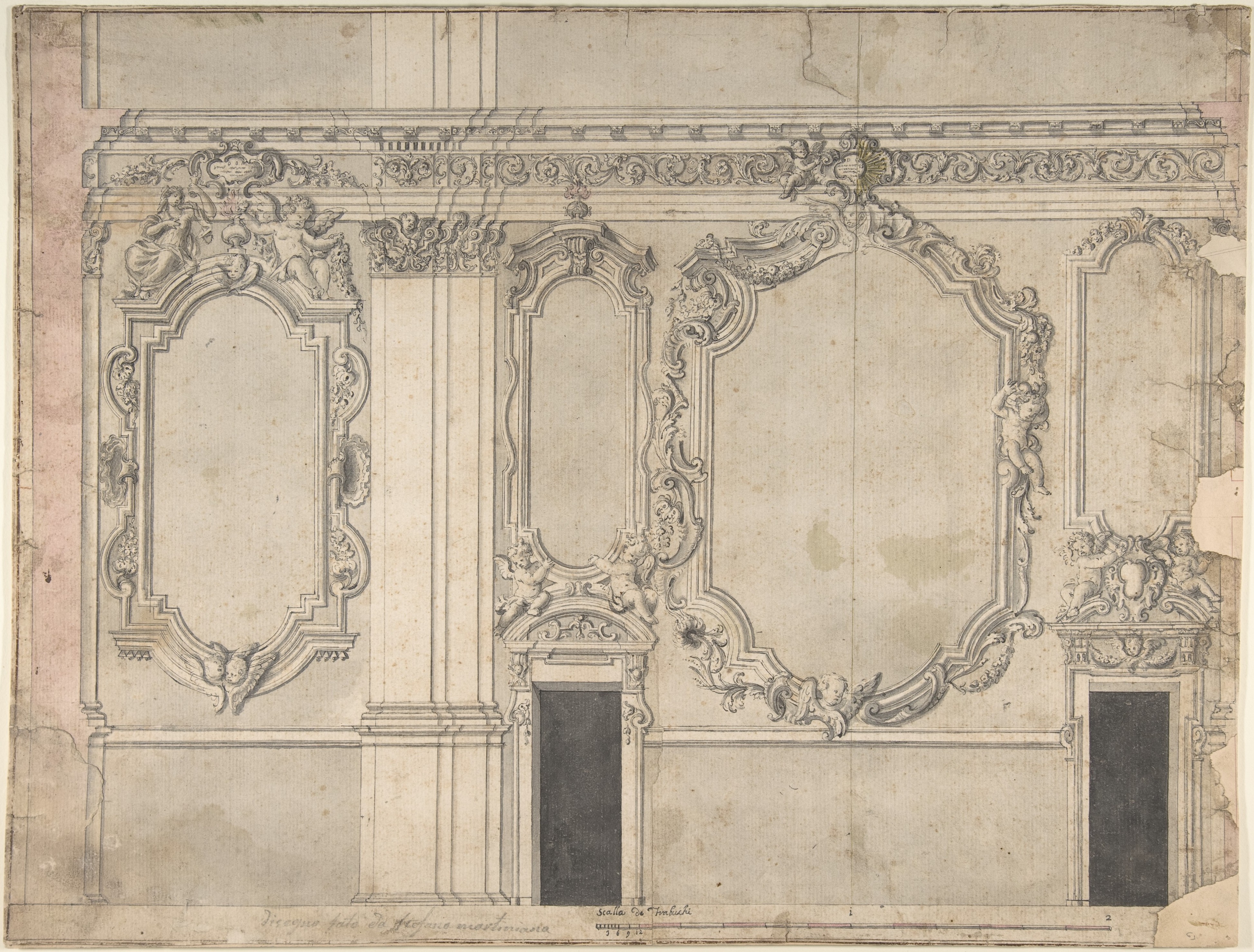 Baroque Interior Wall Design Sketch