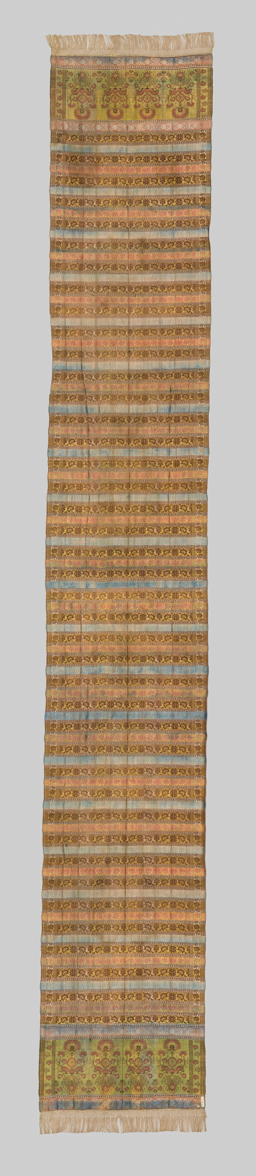 Antique Patterned Woven Fringed Runner