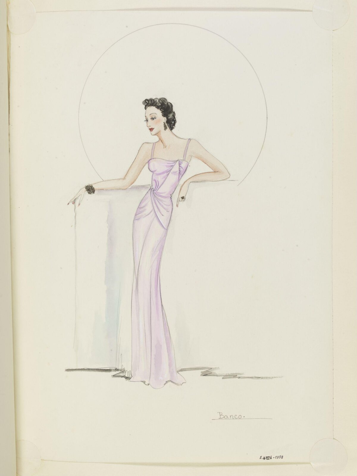 Lavender Evening Gown Fashion Sketch