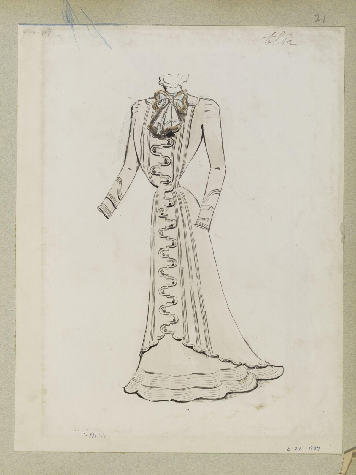 Vintage Dress Fashion Design Sketch