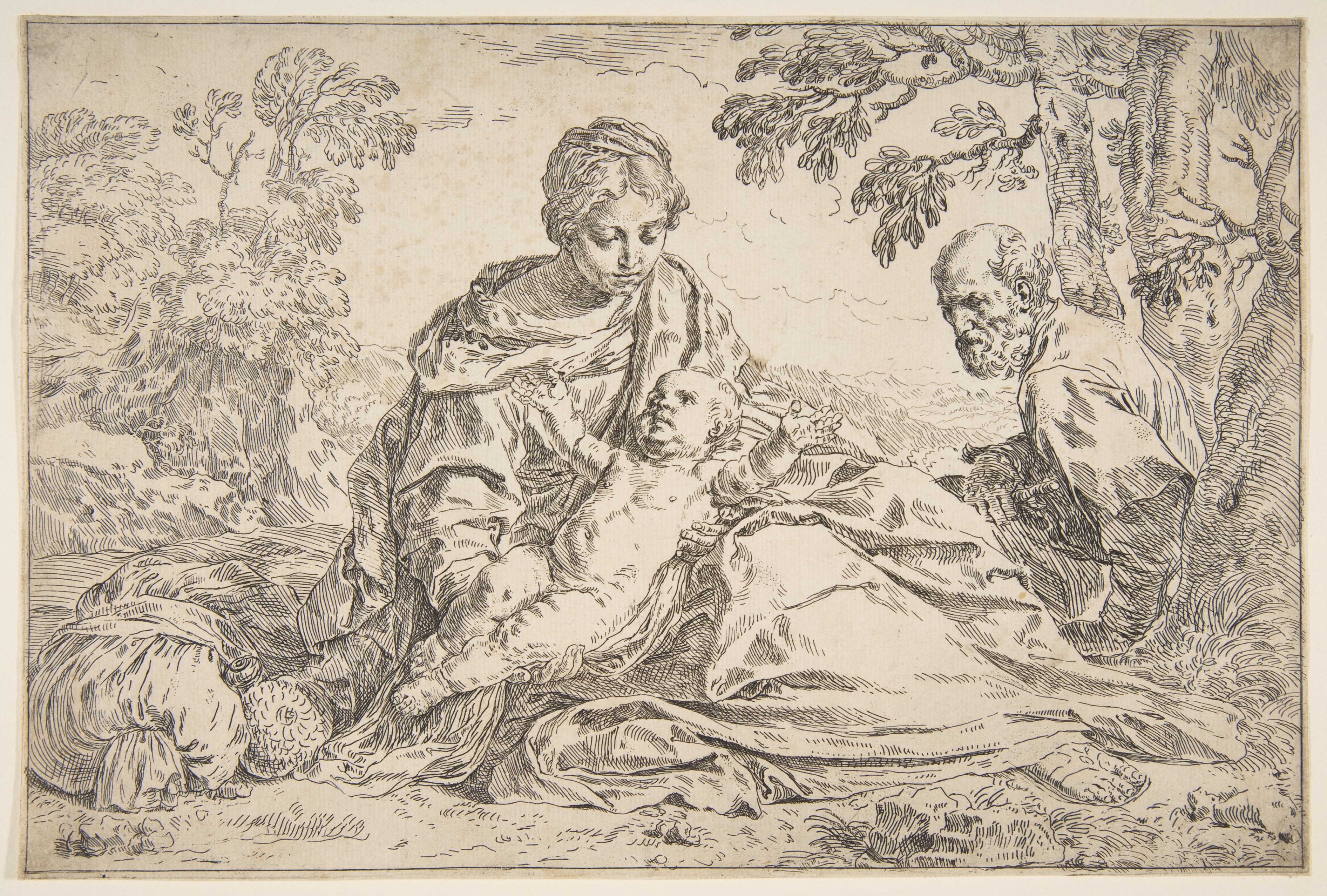 The Holy Family Resting in Landscape