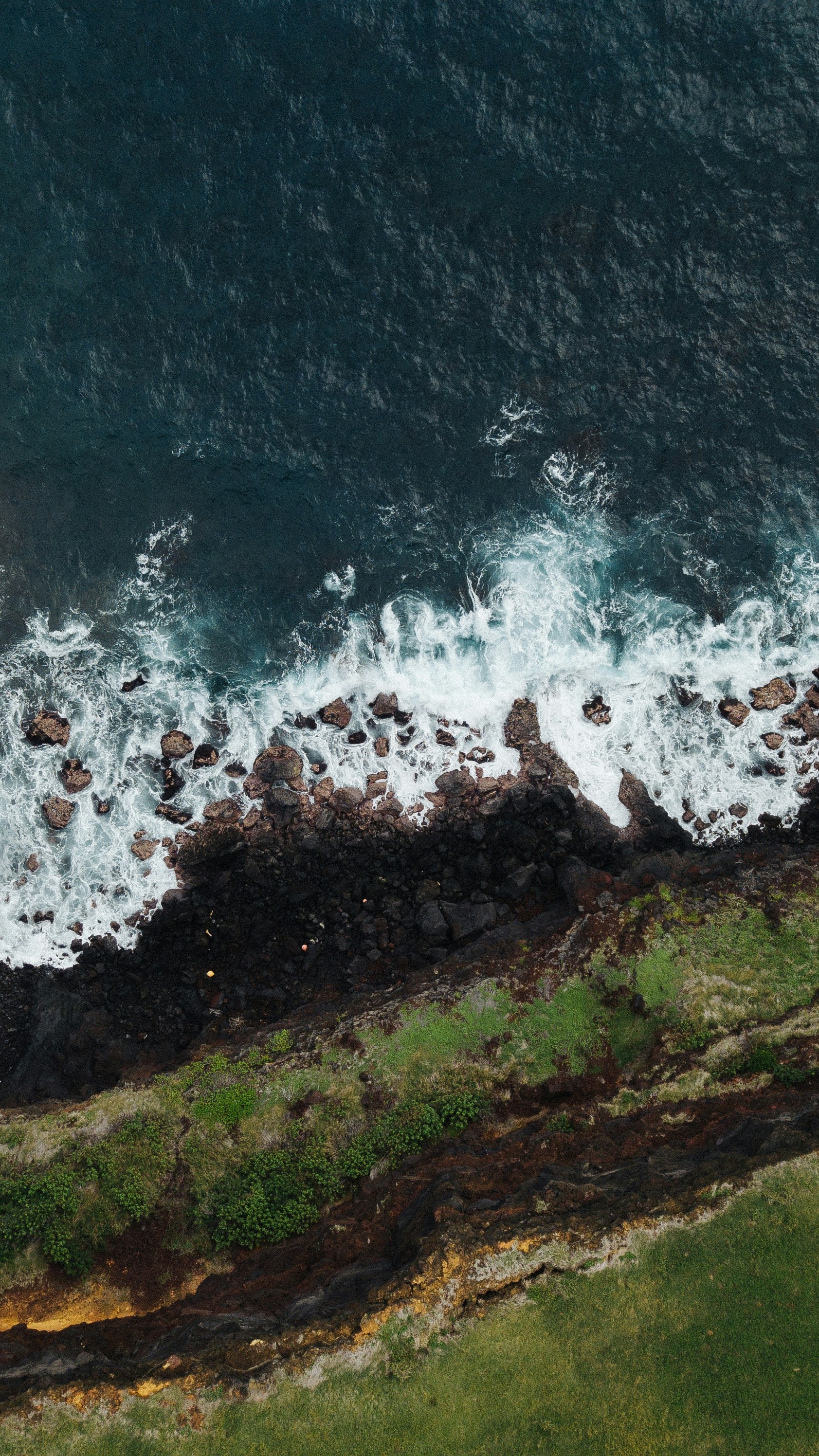 Aerial View of Rocky Coastline