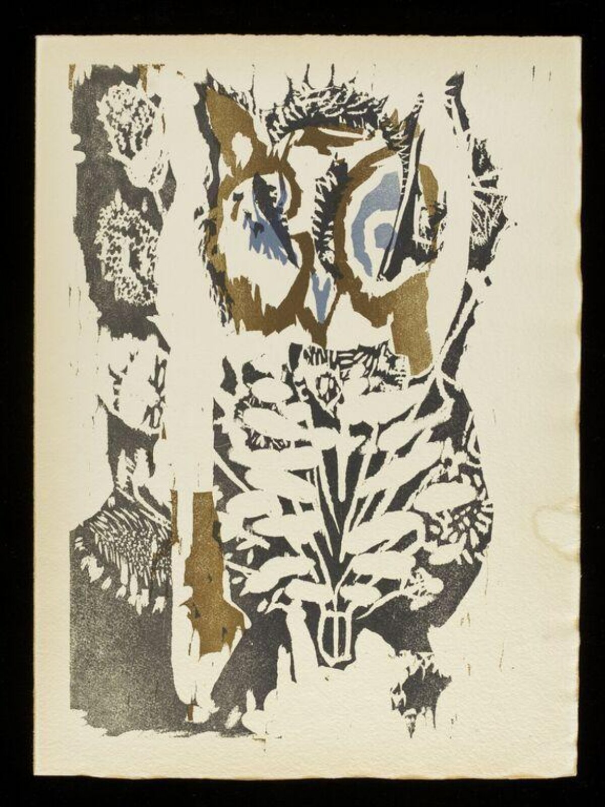 Stylized Owl Block Print