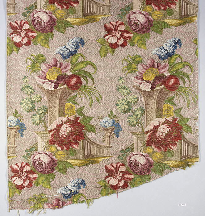 Vintage Floral Vase Printed Textile