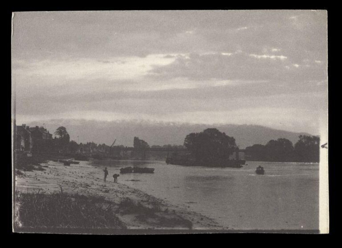 Vintage Black and White Riverside View
