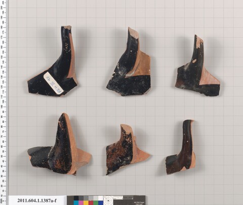 Six Ancient Pottery Handle Fragments