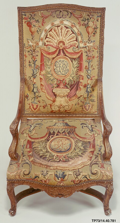 Antique Tapestry Upholstered Armchair