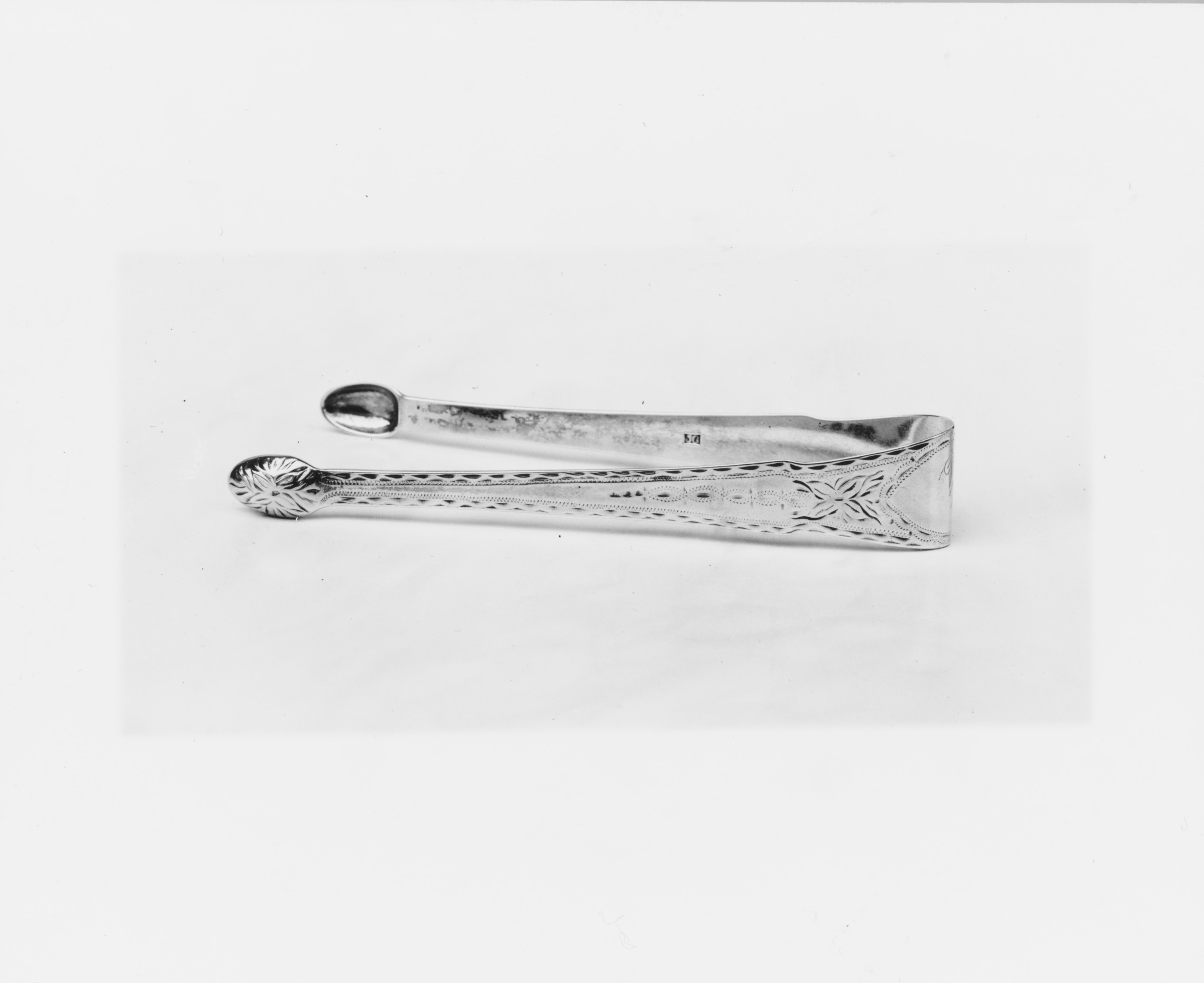 Antique Engraved Silver Sugar Tongs